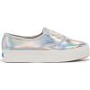 image:imageKeds Womens Point Lace Up SneakersSilver Iridescent Leather