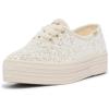 image:imageKeds Womens Point Lace Up SneakersCream Glitter