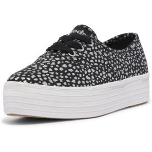 image:imageKeds Womens Point Lace Up SneakersBlackSilver Canvas Mini Dot