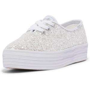 image:imageKeds Womens Point Lace Up SneakersWhite Glitter