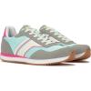 image:imageKeds Womens Rena Lace Up SneakerGreyMintNeon Pink MeshSuede