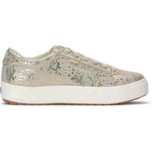 image:imageKeds Womens Park Lace Up SneakersGold Metallic Snake Foil Suede