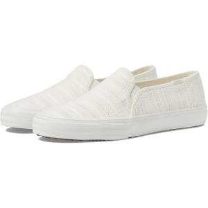 image:imageKeds Womens Double Decker Canvas Houndstooth Slip On Sneakers Shoes Casual  BlackWhite Eyelet