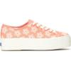 image:imageKeds Womens Triple Up Lace Up SneakerNeon Coral Floral Canvas