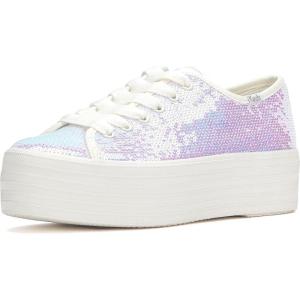 image:imageKeds Womens Triple Up Lace Up SneakerIridescent Sequins