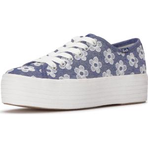 image:imageKeds Womens Triple Up Lace Up SneakerLight Blue Floral Canvas