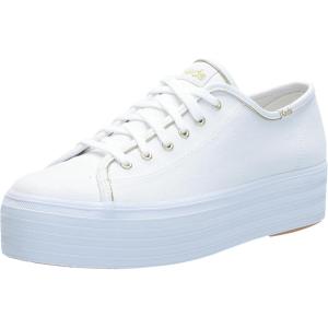 image:imageKeds Womens Triple Up Lace Up SneakerWhiteGold Piping