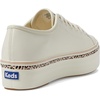 image:imageKeds Womens Triple Up Lace Up SneakerWhiteTan Leopard Stripe Foxing