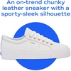 image:imageKeds Womens Jump Kick Lace Up SneakersOff White Leather Metallic