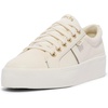 Off White Leather Metallic