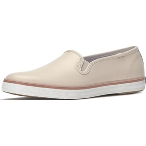 image:imageKeds Womens Champion Canvas Slip On Sneakers Shoes Casual  WhiteBlush Leather Foxing Stripe
