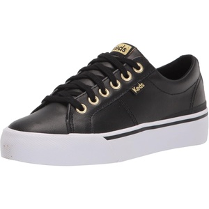 image:imageKeds Womens Jump Kick Lace Up SneakersBlackGold Leather