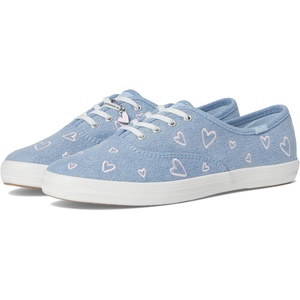 image:imageKeds Womens Triple Kick SneakerBluePink Heart Denim