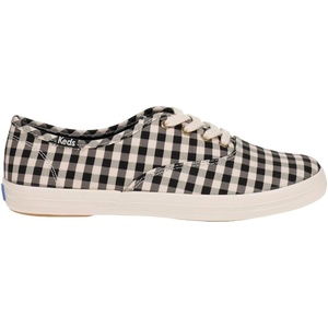 image:imageKeds Womens Triple Kick SneakerBlackParchment Buffalo Plaid Canvas