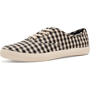image:imageKeds Womens Champion Seasonal LaceUp Fashion SneakerBlackParchment Buffalo Plaid Canvas