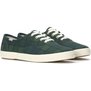 image:imageKeds Womens Champion Seasonal LaceUp Fashion SneakerGreenNavy Plaid School Canvas
