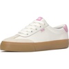 image:imageKeds Womens Jump Kick TToe Fashion SneakerSnow WhiteHot Pink LeatherSuede