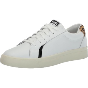image:imageKeds Womens Pursuit Lace Up SneakersWhiteTan Leopard Leather