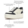 image:imageKeds Womens Skyler Lace Up SneakersEgretBlack LeatherSuede