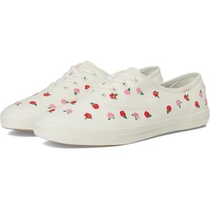 image:imageKeds Womens Champion Glitter Lace UpCreamRed Rose Embroidery
