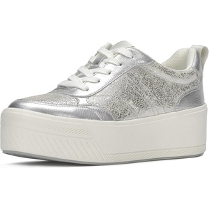 image:imageKeds Womens Skyler Lace Up SneakersSilver Distressed Metallic Leather