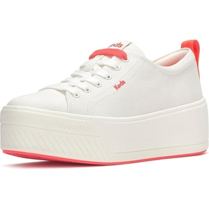 image:imageKeds Womens Skyler Lace Up SneakersSnow WhiteCoral Outsole